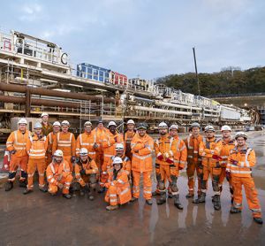 The BBV tunnelling team at the second launch of HS2's Long Itchington Wood Tunnel TBM