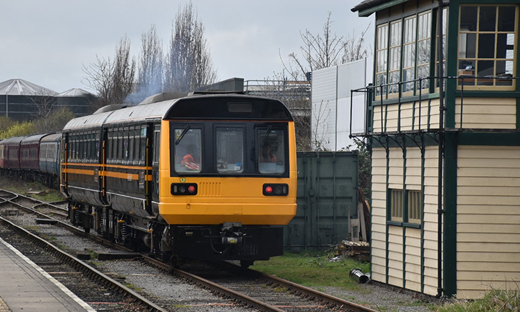 The dry ice technology being demonstrated at Wensleydale Railway