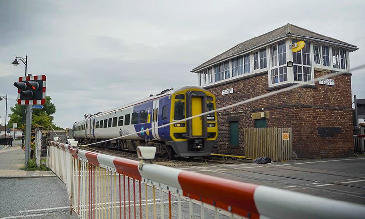 This image shows the Bedlington South crossing on the new Northumberland Line