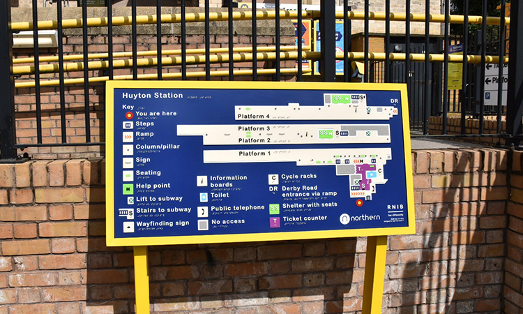  the new Braille map at Huyton station