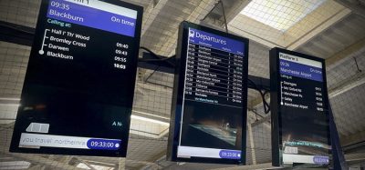 This image shows the new full colour screens being installed across Northern stations