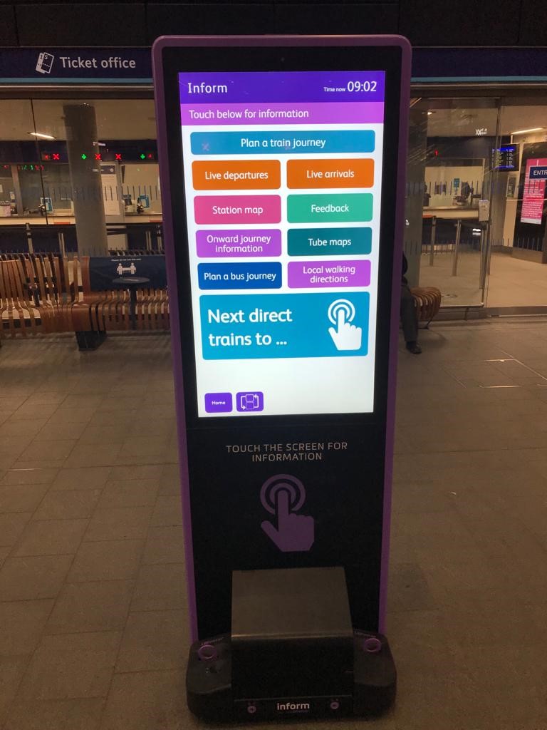 Network Rail touchscreen information display