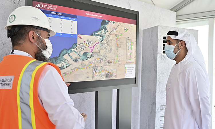 Track laying at Saih Shuaib towards Abu Dhabi and Dubai inaugurated