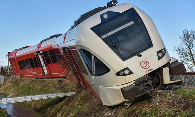 Train derailment at unmanned crossing reported in the Netherlands
