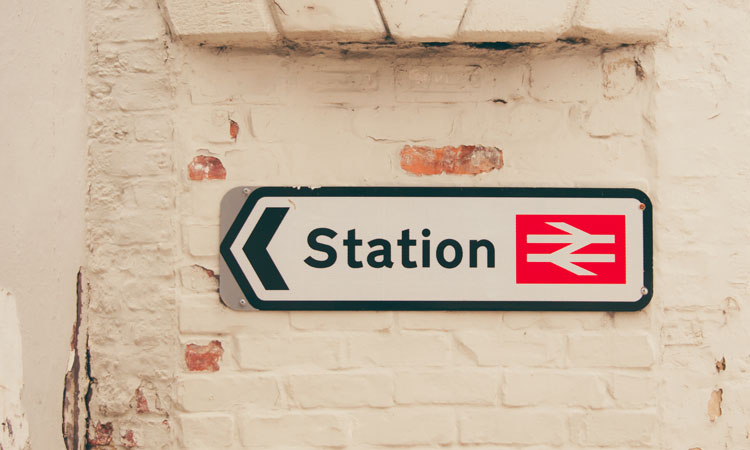 Train station sign