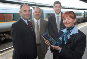 Translink’s Mal McGreevy, William McGookin, and Nicola Hall with Ian Pickering, Parkeon’s UK Service Manager