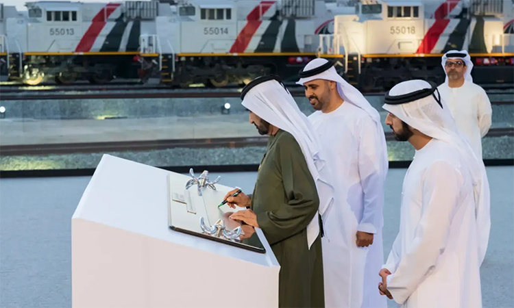 Mohammed bin Rashid, Vice President and Prime Minister and Ruler of Dubai, announces the completion of the UAE National Rail Network