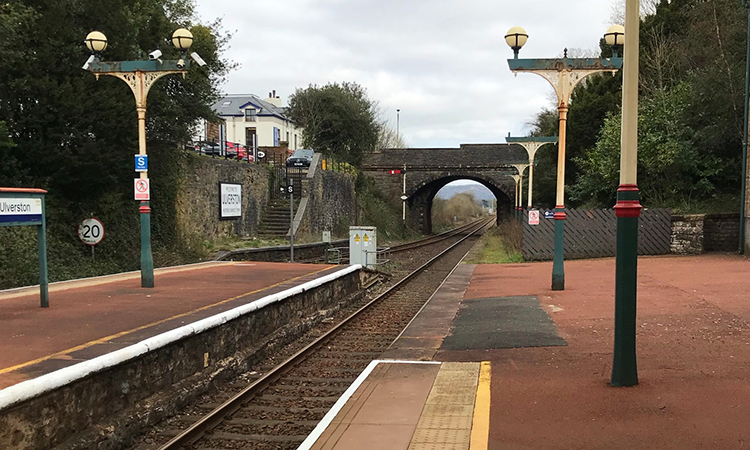 Ulverston station platforms before upgrade