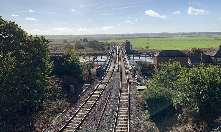 View of Reedham swing bridge