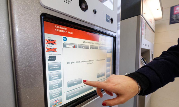 Virtual ticket agents help Greater Anglia passengers at ticket machines
