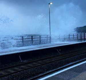 Waves over railway line