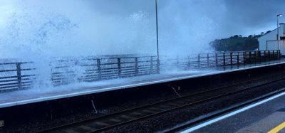 Waves over railway line