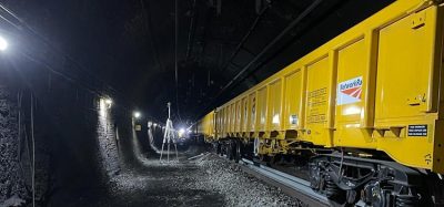 Working inside Severn Tunnel to renew the track