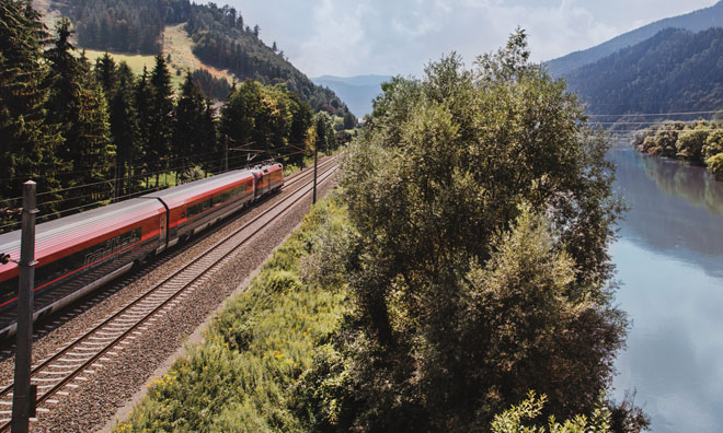 Austria Southern Line railway project train