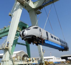 First Nova 1 bullet train en route to the UK after leaving Japan