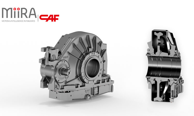 CAF MiiRA lightweight single stage gearbox solution for metro