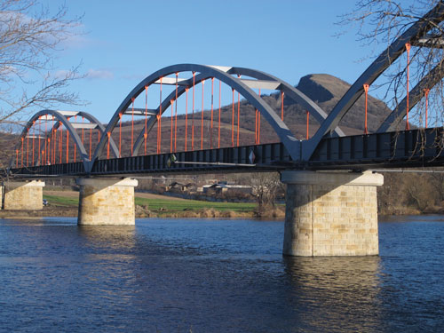Completed bridge over Elbe River in Lovosice