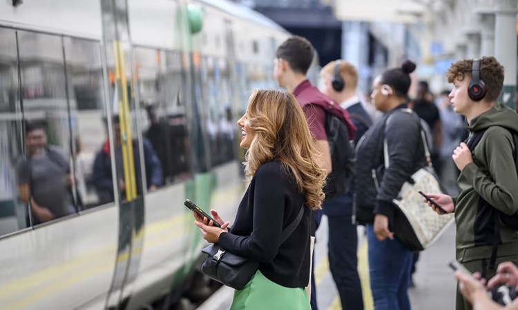 Passengers waiting at the station