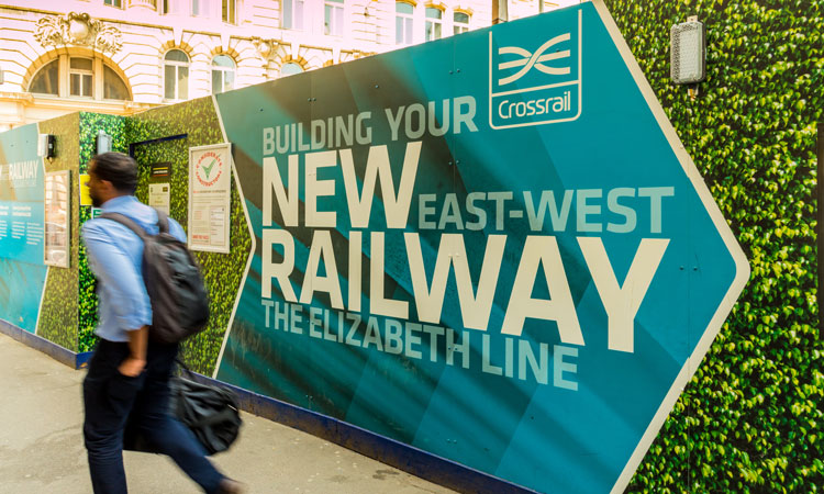 Construction sign for the Elizabeth line