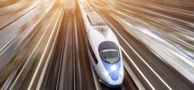 A fast train travelling on tracks