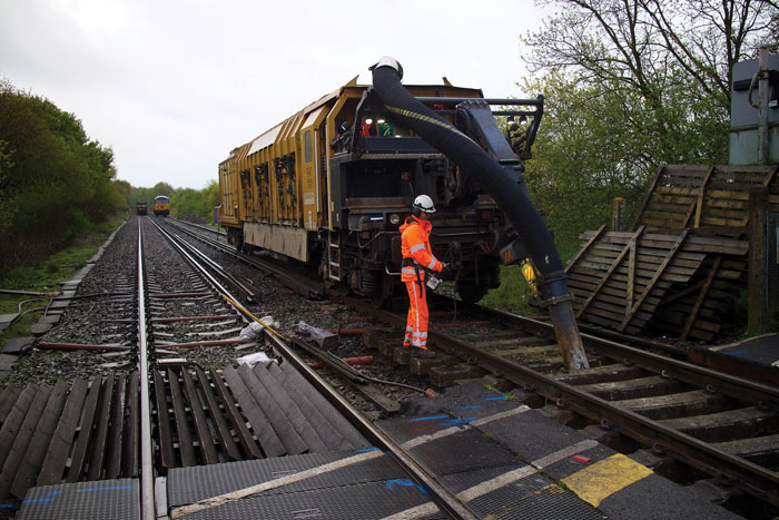 A Railvac® machine working in the UK