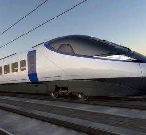 Artists impression of a HS2 train from the side