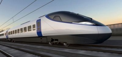 Artists impression of a HS2 train from the side