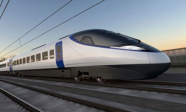 Artists impression of a HS2 train from the side