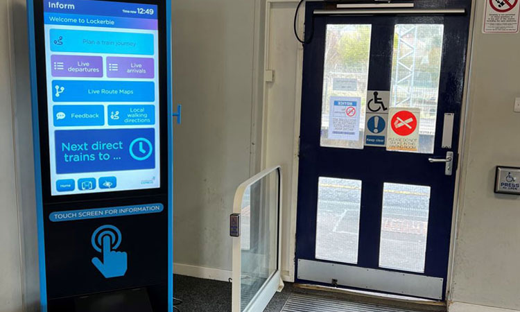 Digital information screen at Lockerbie station