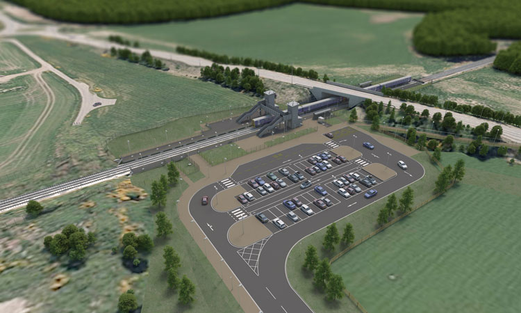 Construction of platforms begins at the new Inverness Airport station