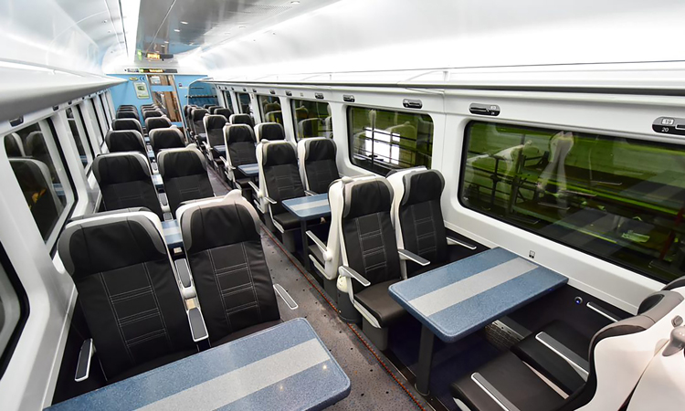 futuristic train interior