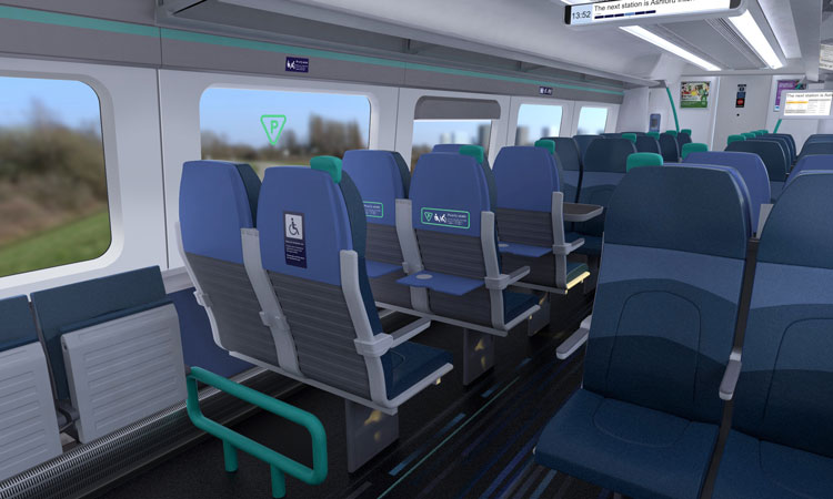 Artist impression of the new Javelin trains interiors