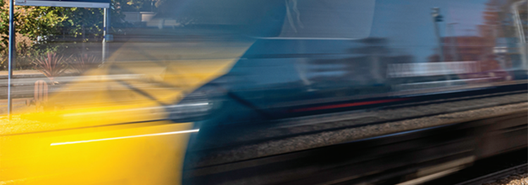UK train with motion blur