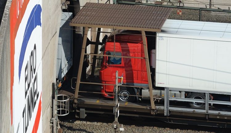 lorry entering eurotunnel