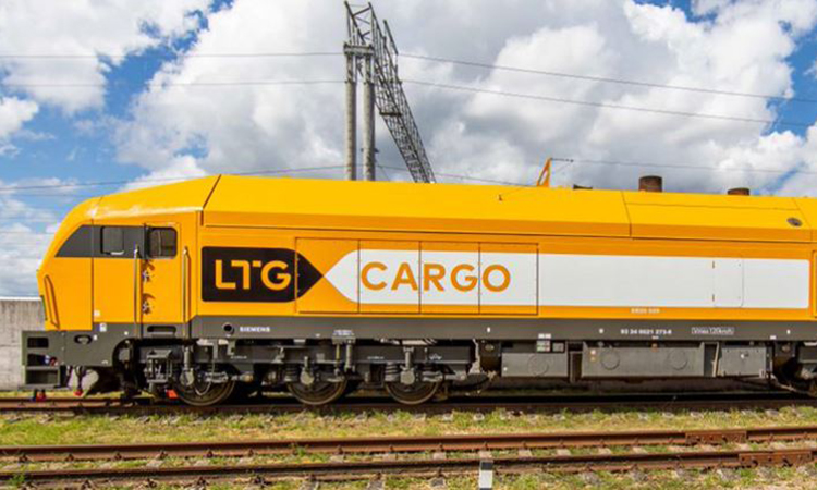 An LTG Cargo train in Ukraine.