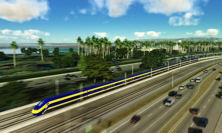 Conceptual rendering of the California high-speed rail project
