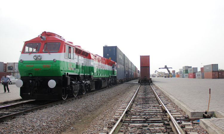 Double Stack Container Train on DFC