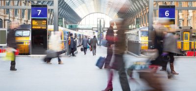rail passengers at a train station