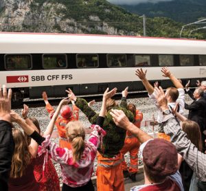 SBB train opening Gotthard Base Tunnel Switzerland