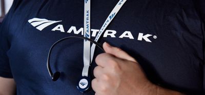 Employee wearing a t-shirt with the Amtrak company logo
