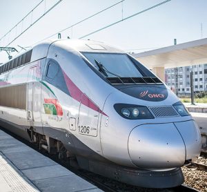 High speed train "Al-Boraq" at Casablanca Casa Voyageurs train station.