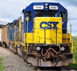CSX EMD GP38-2S Diesel Locomotive 4442 at Potsdam, New York State, USA.