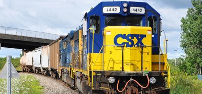 CSX EMD GP38-2S Diesel Locomotive 4442 at Potsdam, New York State, USA.