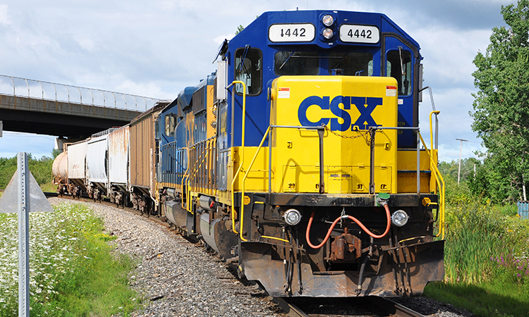 CSX EMD GP38-2S Diesel Locomotive 4442 at Potsdam, New York State, USA.