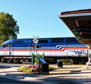 Virginia Railway Express Train at Manassas Train Station, Virginia