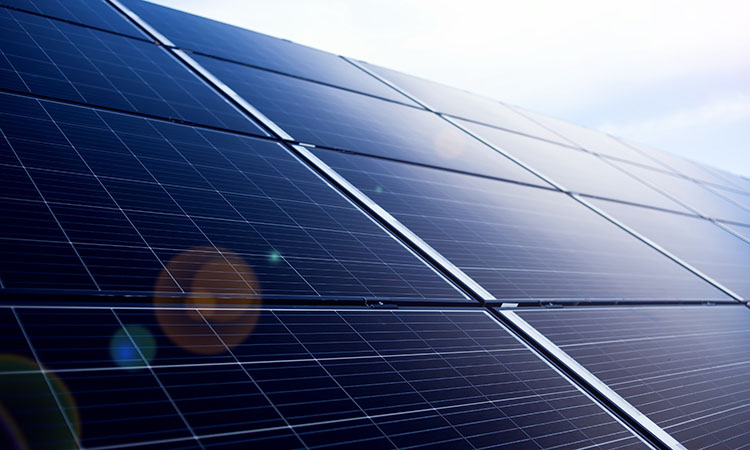 Close up of a solar panel