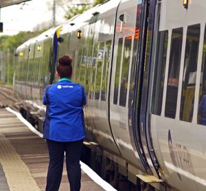 A Northern Rail service for Chester waits to leave platform 2.