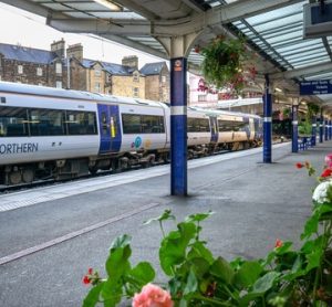A Northern Rail train pulls in to Harrogate