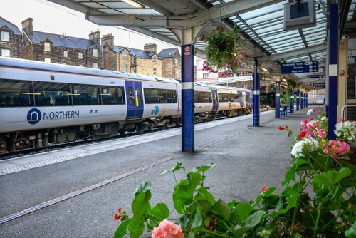 A Northern Rail train pulls in to Harrogate