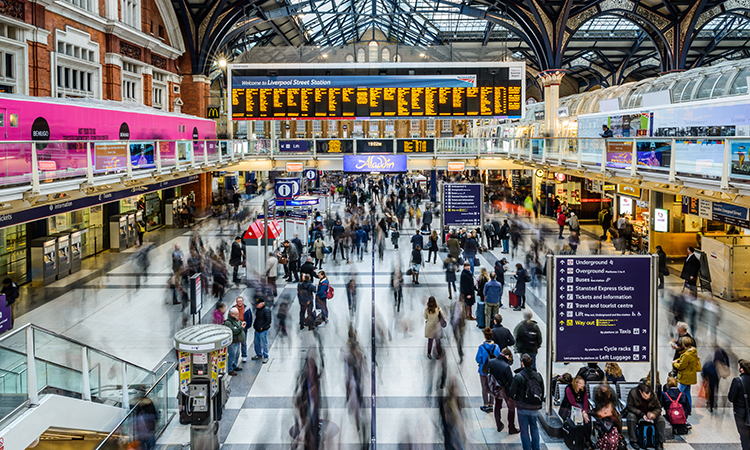 People at Liverpool Street station.